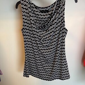 Ivanka Trump Black and White Zigzag Tank Top